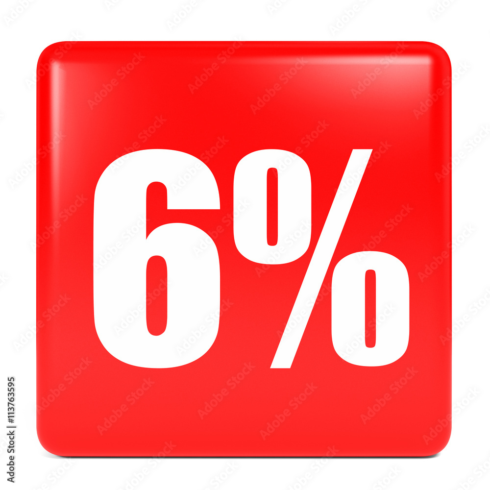 Discount 6 percent off. 3D illustration. Discount 6 percent off. 3D illustration.