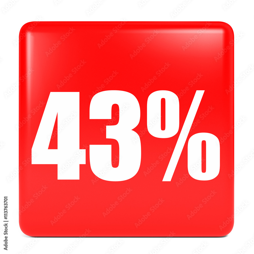 Discount 43 percent off. 3D illustration. Discount 43 percent off. 3D illustration.