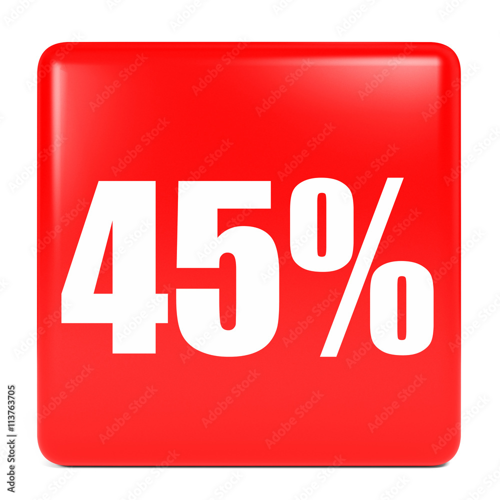 Discount 45 percent off. 3D illustration. Discount 45 percent off. 3D illustration.