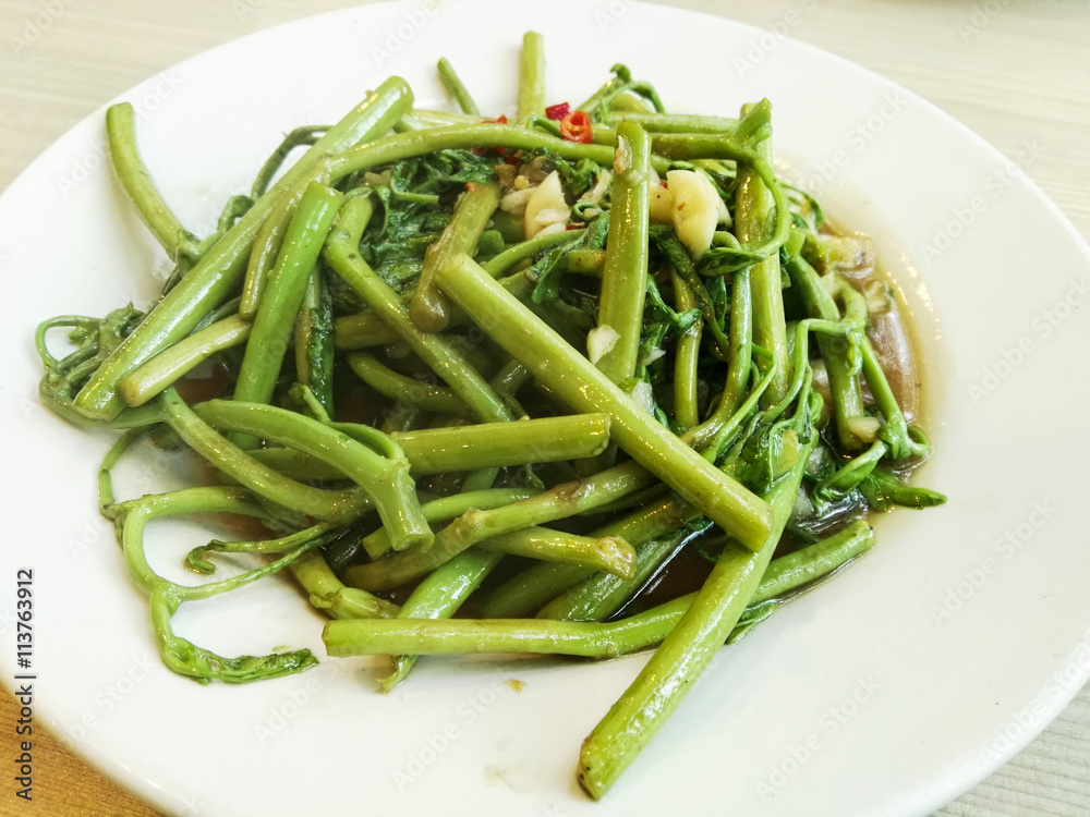 Stir fried Water Mimosa with Chilli
Stir fried Water Mimosa with Chilli