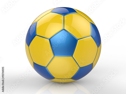 yellow and blue soccer ball