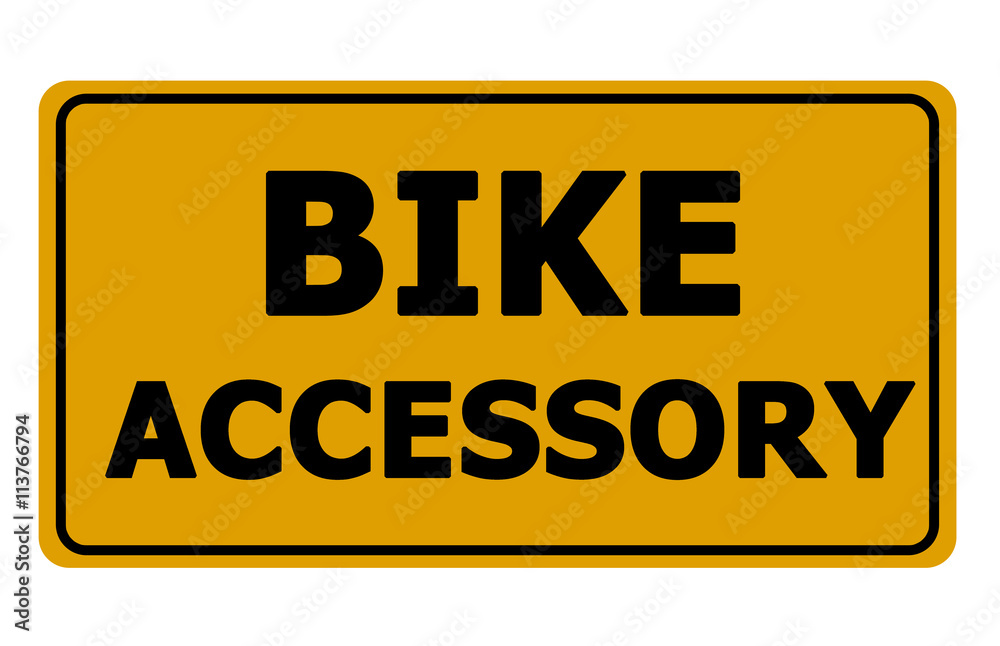 Fototapeta Bike Accessory yellow sign on white background