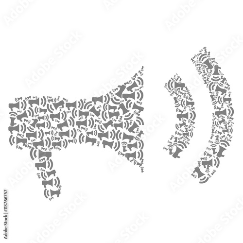Megaphone announcing successful - vector isolated on white