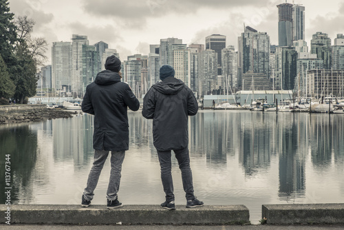 enjoying the view over vancouver