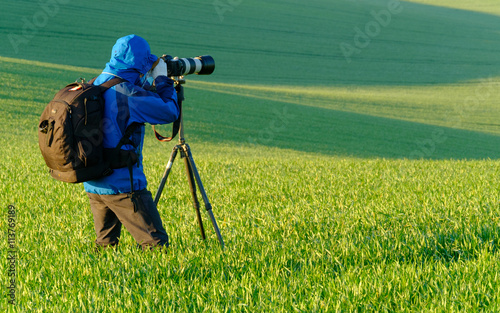 Nature photographer takes picture