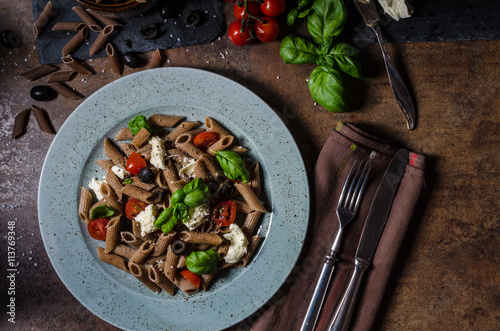 Whole grain pasta photo