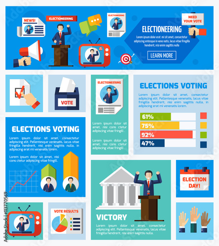 Elections And Voting Flat Collection