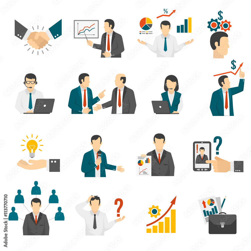 .Business Training Consulting Service Icons Set. .Business Training Consulting Service Icons Set.