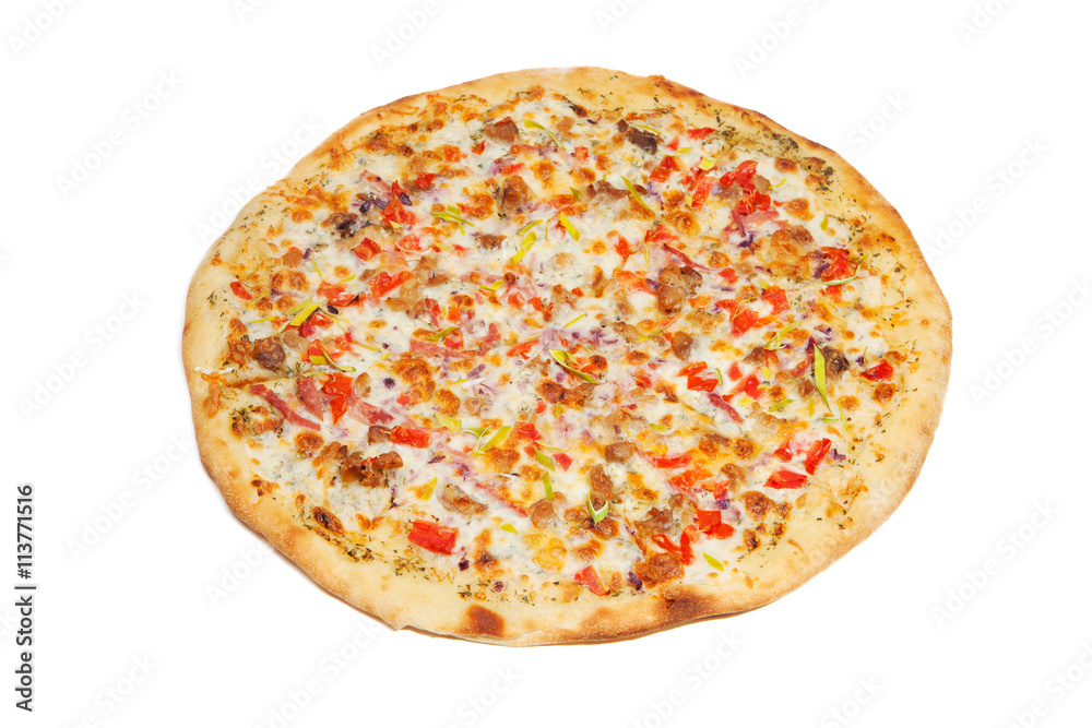 Ranch pizza isolated on white Ranch pizza isolated on white