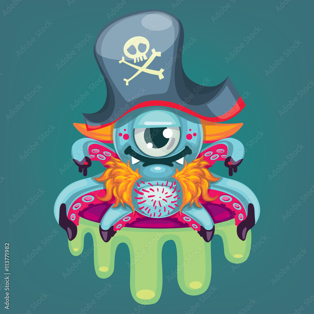 Cartoon vector pirate virus