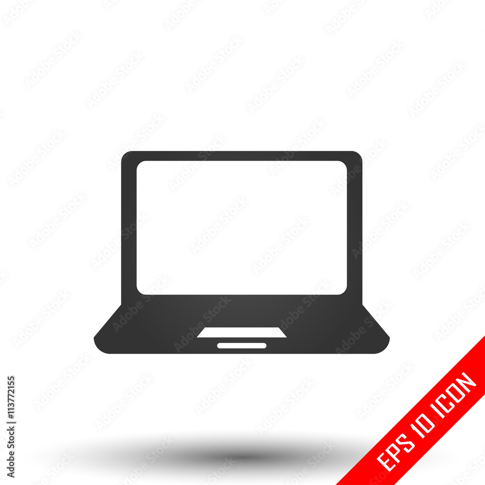 Laptop icon. Simple flat logo of laptop on white background. Vector illustration. Laptop icon. Simple flat logo of laptop on white background. Vector illustration.