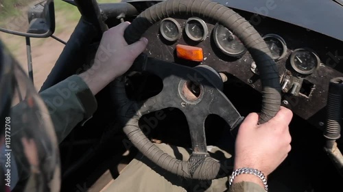 Racer manages buggy view of the wheel.