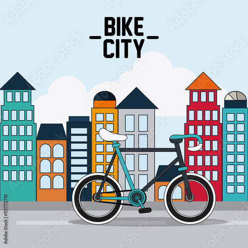 Classic Bicycle. bike and city icon. sport concept. vector graph
