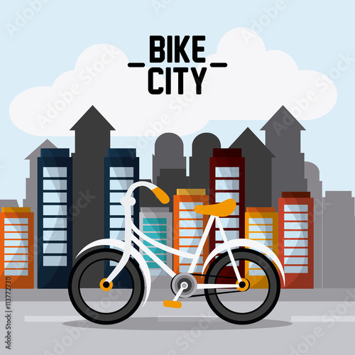 Classic Bicycle. bike and city icon. sport concept. vector graph
