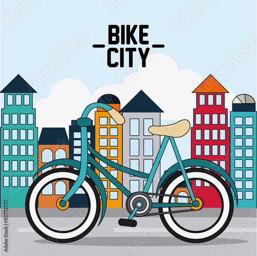 Classic Bicycle. bike and city icon. sport concept. vector graph