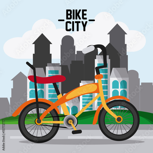 Classic Bicycle. bike and city icon. sport concept. vector graph