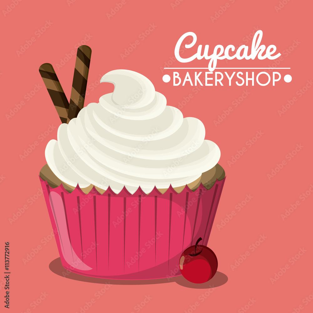 Decorated Cupcake. Sweet icon. vector graphic Decorated Cupcake. Sweet icon. vector graphic
