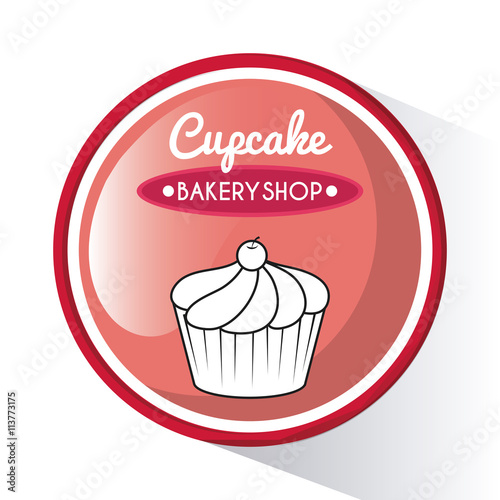 Decorated Cupcake. Sweet icon. vector graphic 