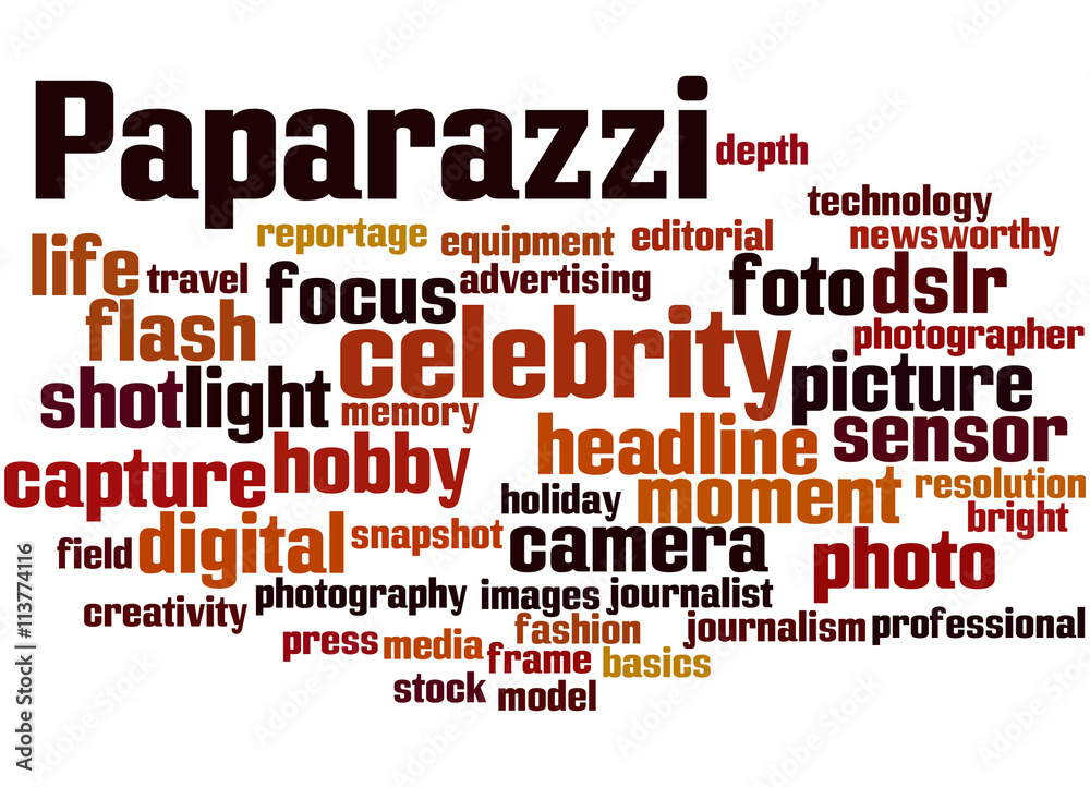 Paparazzi, word cloud concept