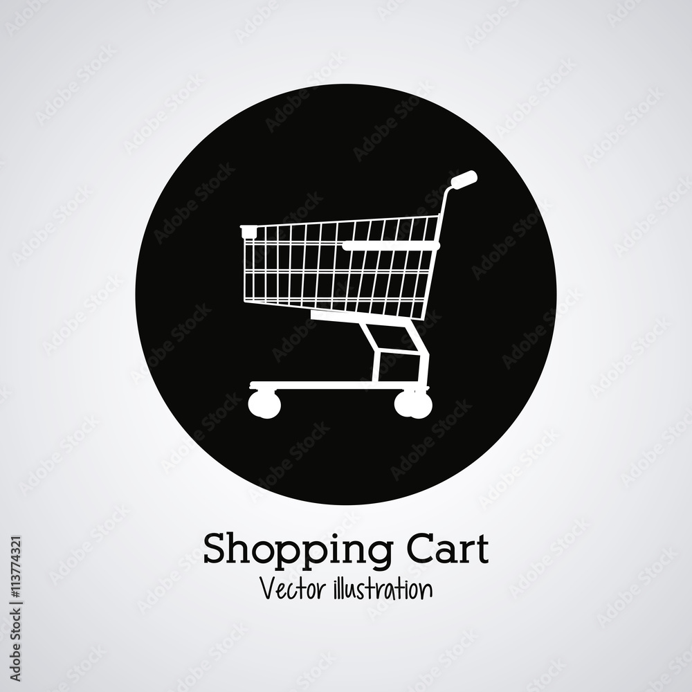 Shopping cart design. Market icon. Flat illustration Shopping cart design. Market icon. Flat illustration