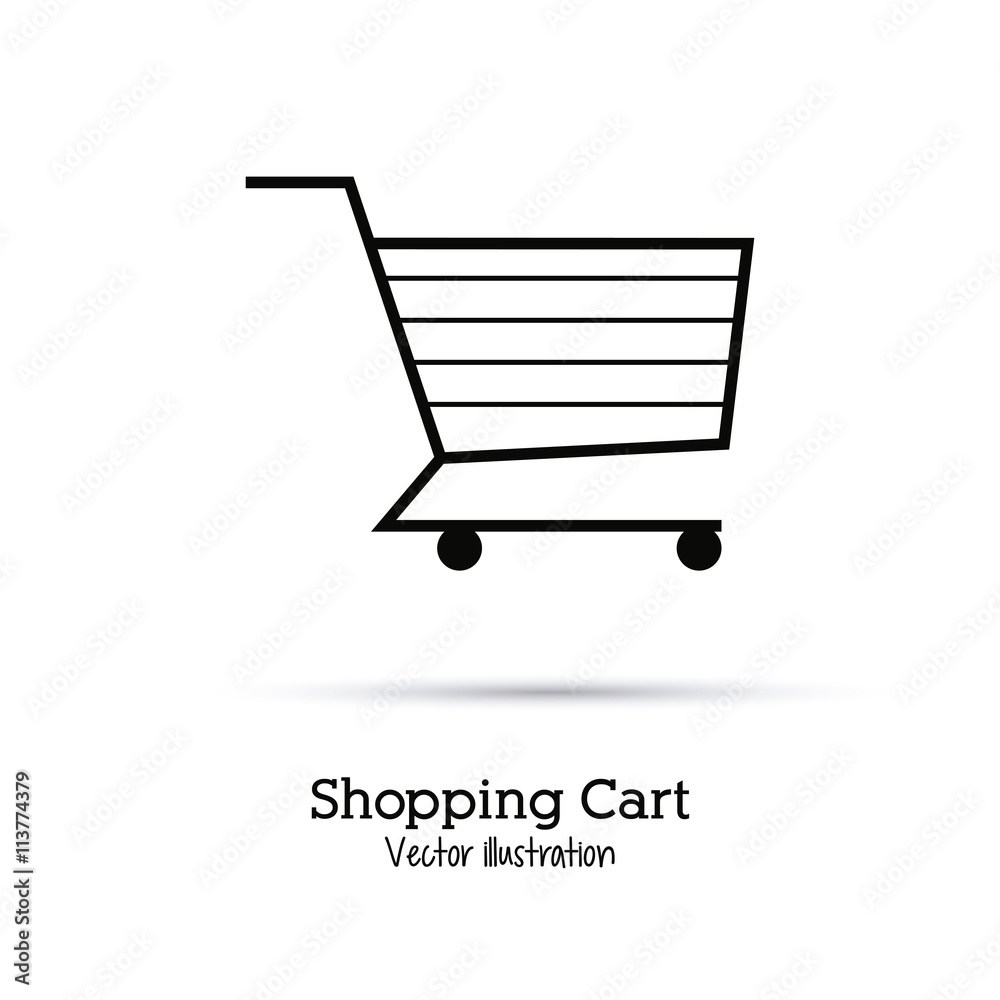 Shopping cart design. Market icon. Flat illustration Shopping cart design. Market icon. Flat illustration