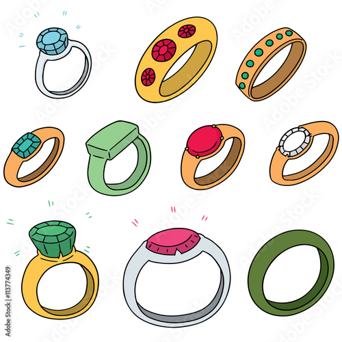 vector set of wedding ring