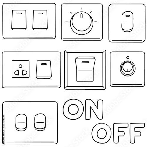 vector set of electric switch