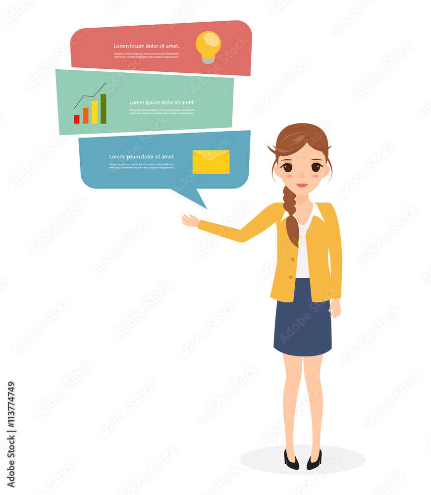 Infographic bubble speech template style. People with bubble spe Infographic bubble speech template style. People with bubble spe