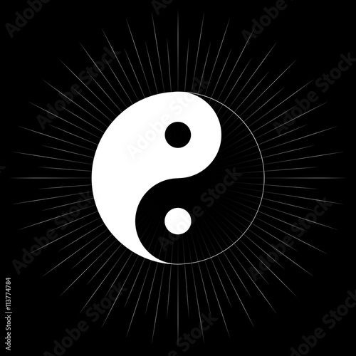 Yin Yang Symbol On Light Burst