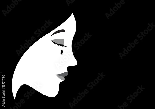 Illustration of a crying woman