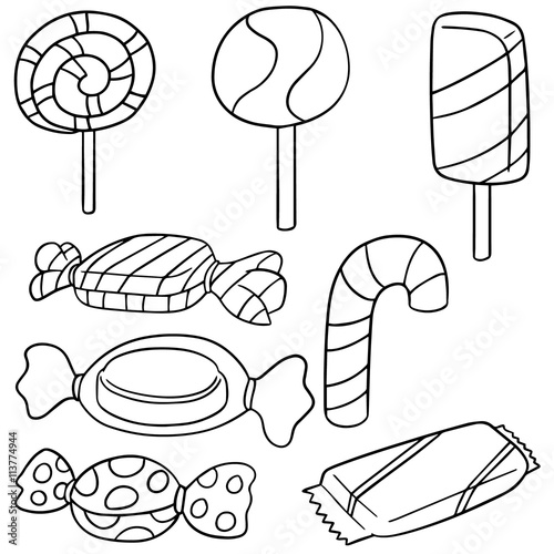 vector set of sweets and candies