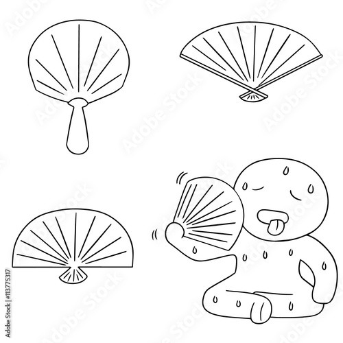 vector set of handfan