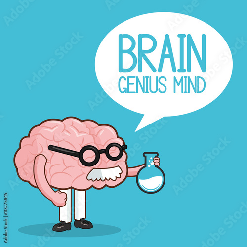 Brain design. organ icon. Flat illustration, vector graphic