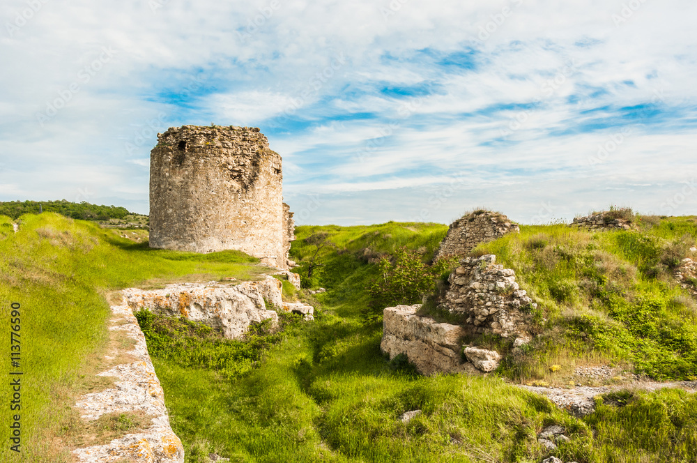 The ruins of the ancient fortress in Crimea, Inkerman.