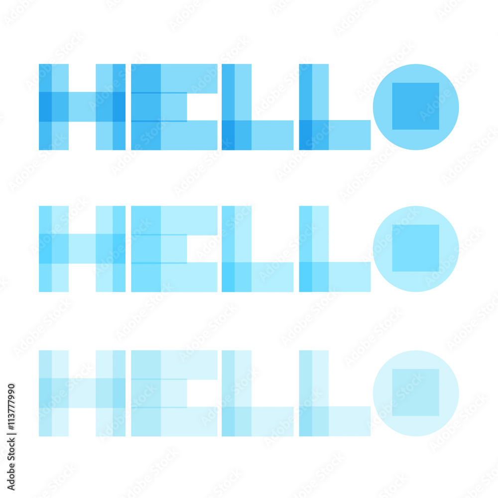 Hello vector word lettering modern transparent style