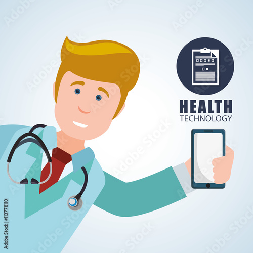 Health care design. technology icon. isolated illustration, vect