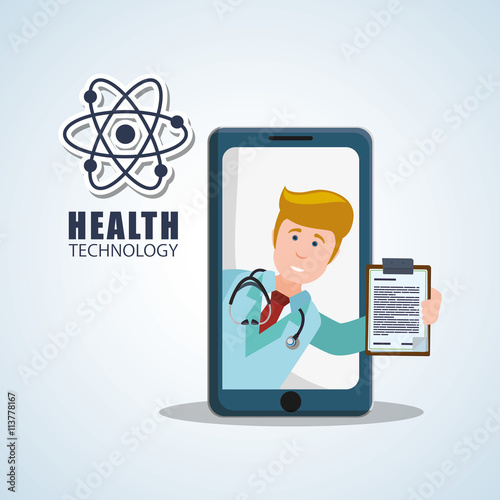 Health care design. technology icon. isolated illustration, vect