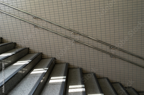 Photography View from subway under ground stairs passage way