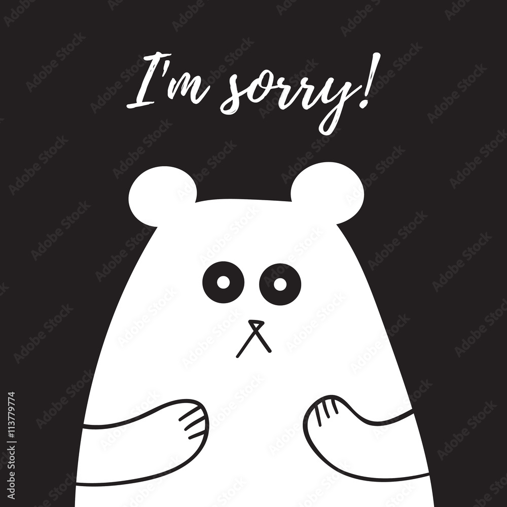 I'm Sorry lettering, card with sweet teddy bear, t-shirt design, Stock  Vector | Adobe Stock
