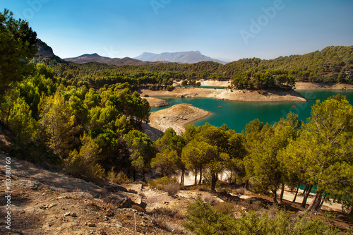 Overview of the lake at El Chorro district
