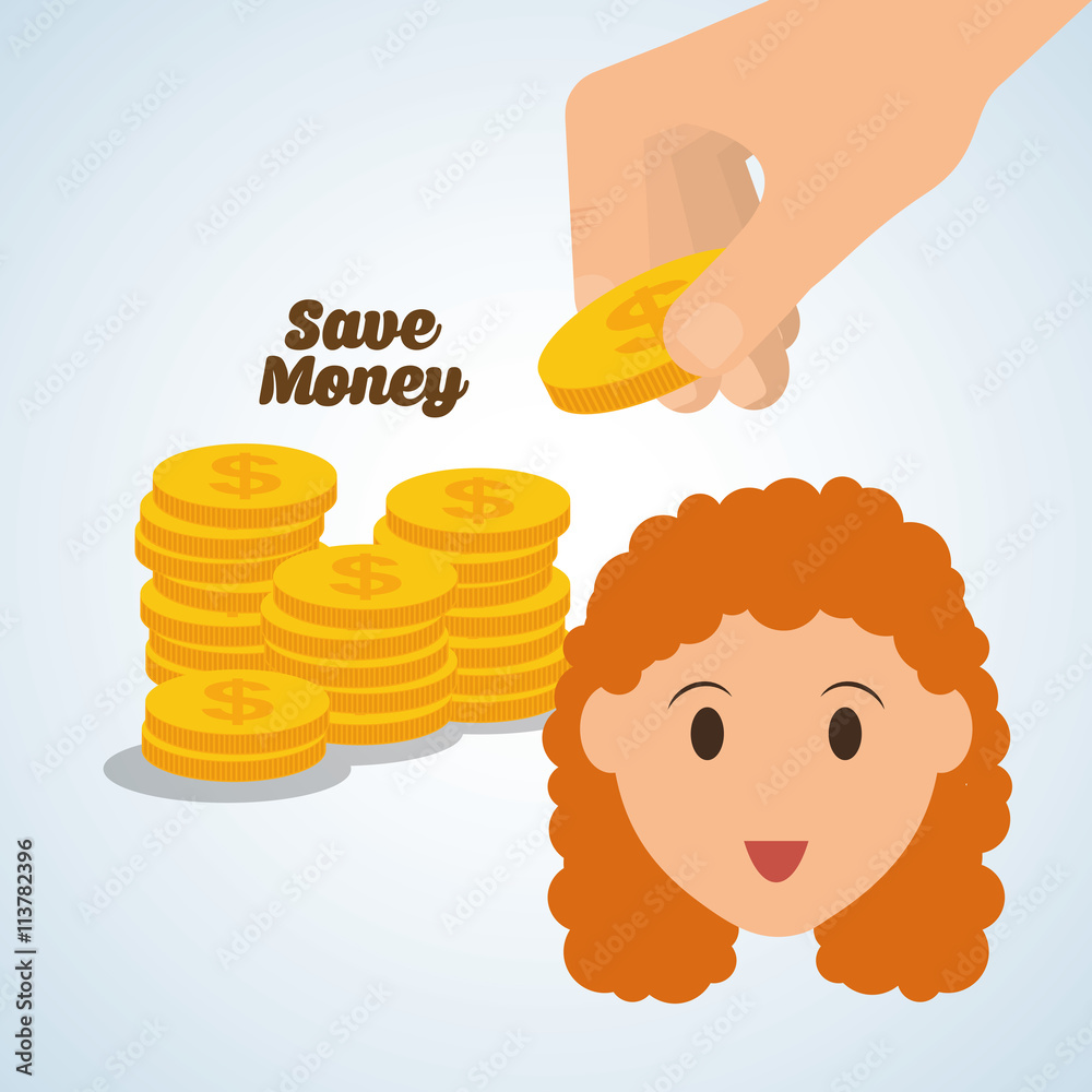 Save Money design. Financial item. Colorfull illustration, vecto Save Money design. Financial item. Colorfull illustration, vecto