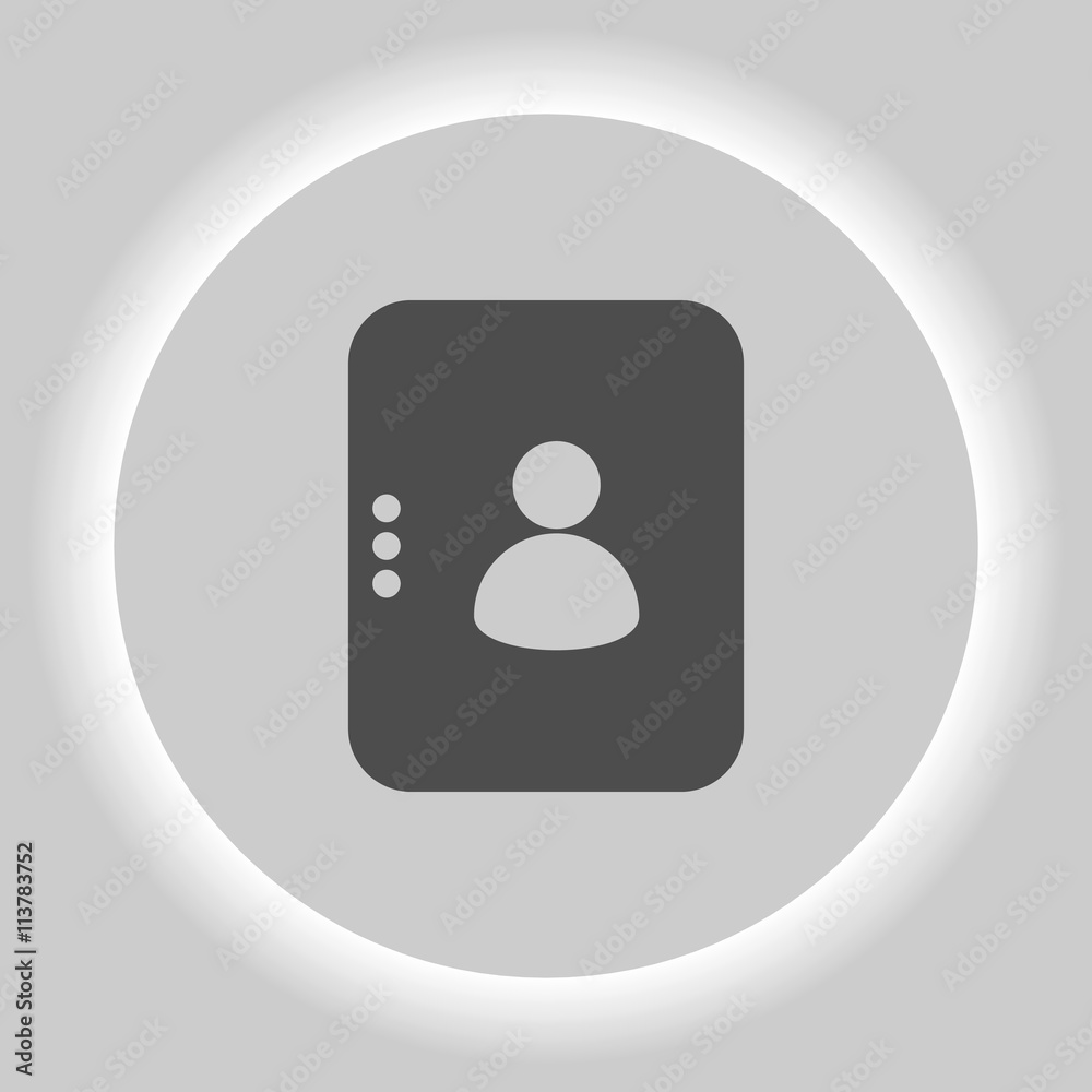 Flat paper cut style icon of an address book Flat paper cut style icon of an address book
