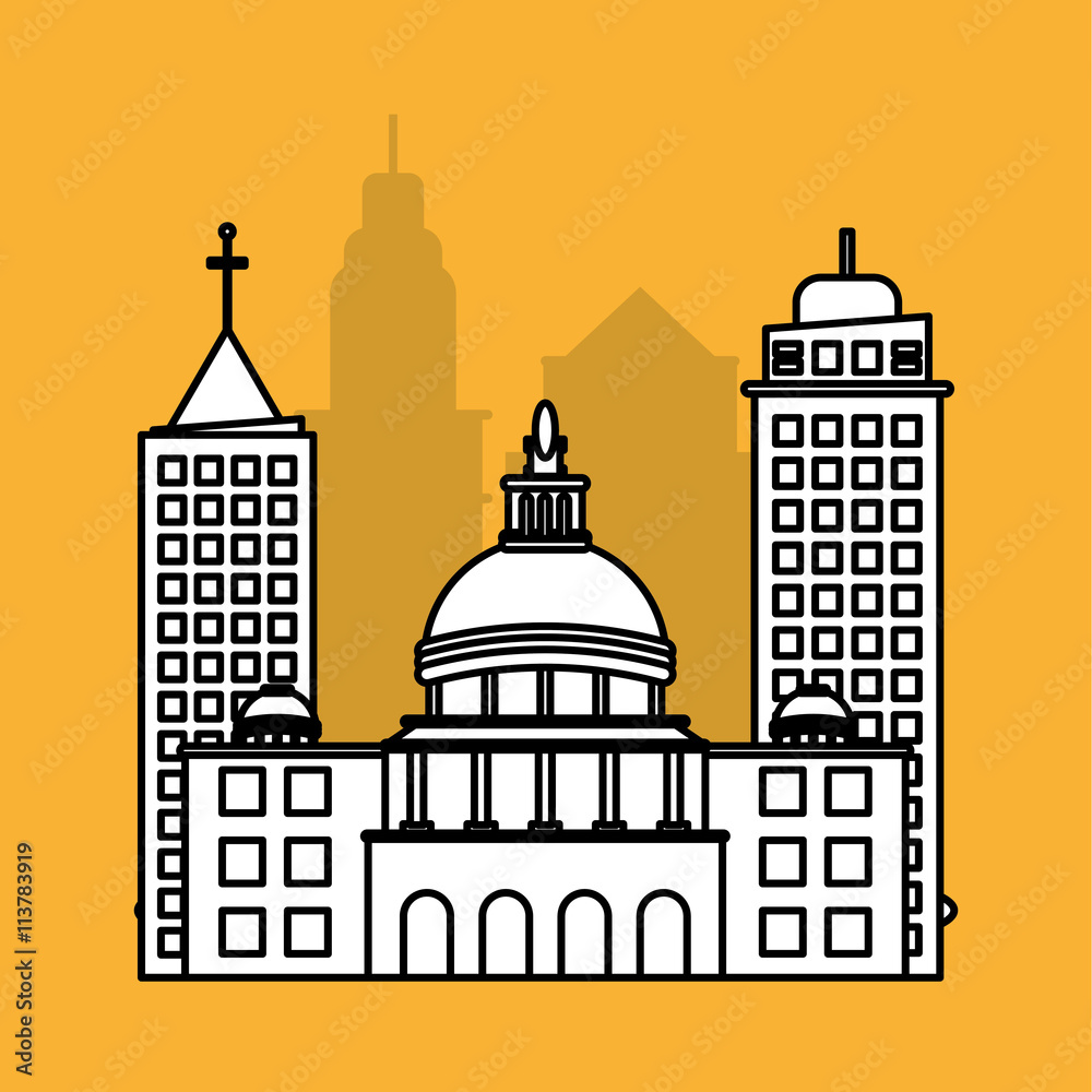 City design. Building icon. Isolated illustration