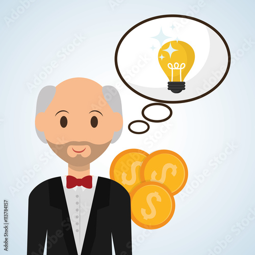 Management design. Person icon. Isolated illustration