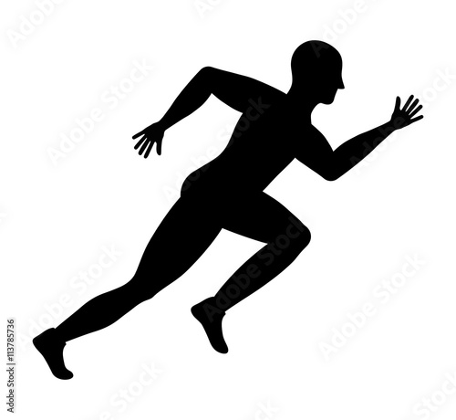 Man of side running. sport concept, vector graphic © djvstock