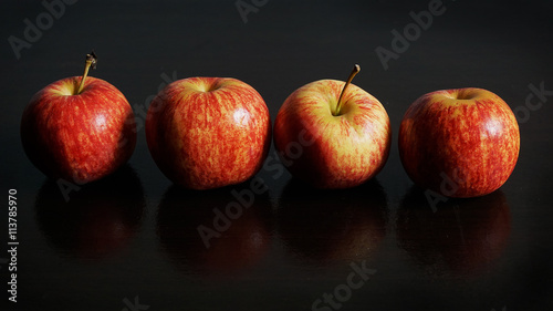 Red Apple On Dark and Black Background