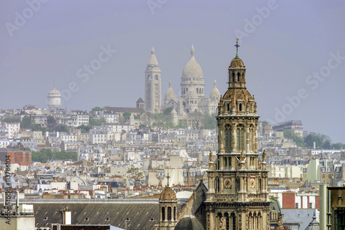 Paris roofs panoramic overview at summer day © 31etc