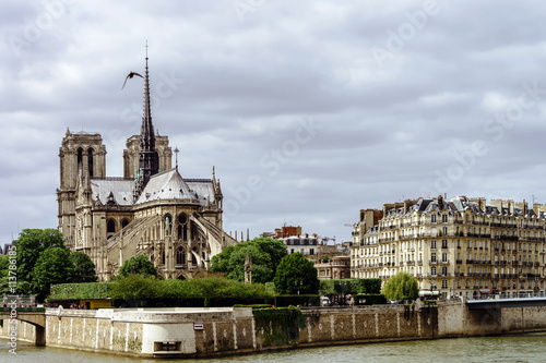 Seine river in Paris, panoramic view