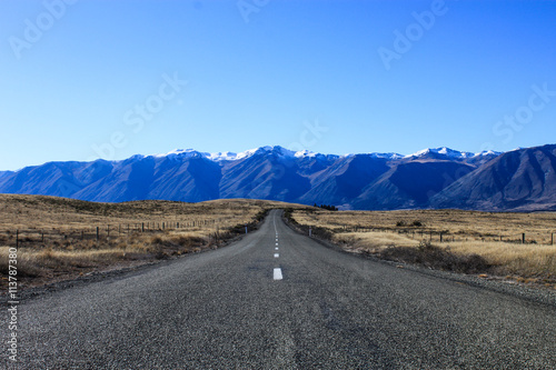 Beautiful landscape on the road with mountain views
