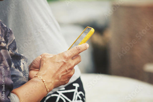 Senior woman using smart phone
